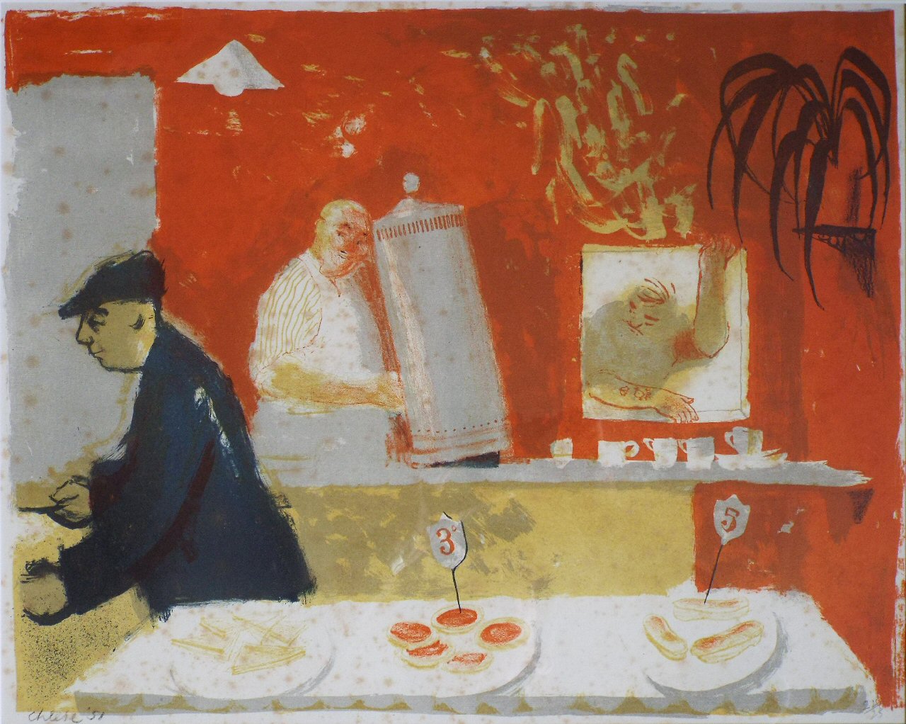 Lithograph - Coffee Stall - Cheese
